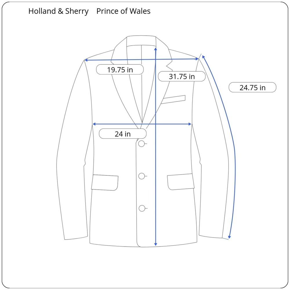 Holland & Sherry Saville Row Bespoke Suit Prince of Wales Super 130s 46R 38W - Picture 3 of 10